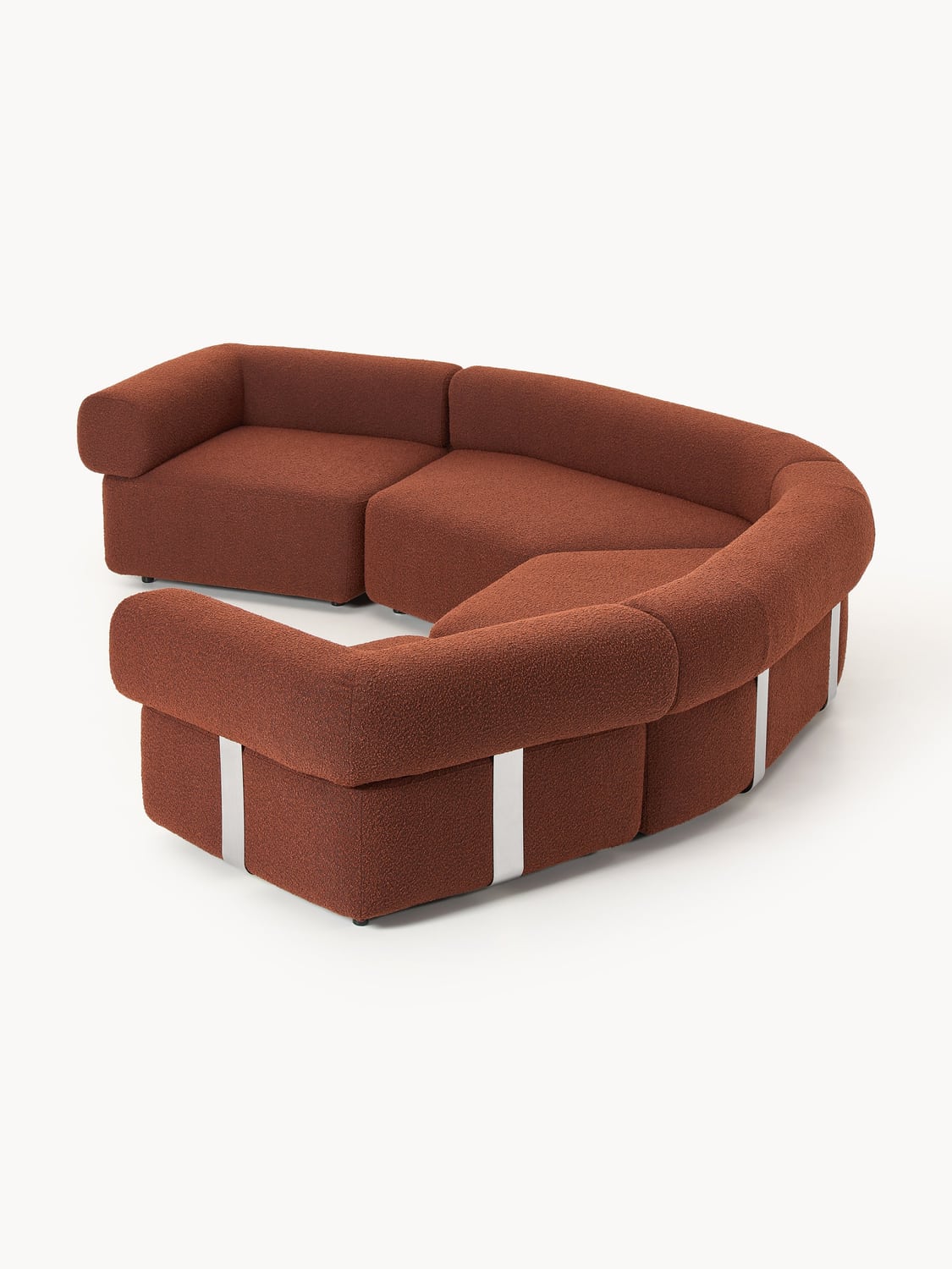 Anton Large Modular Bouclé Sofa — Brown