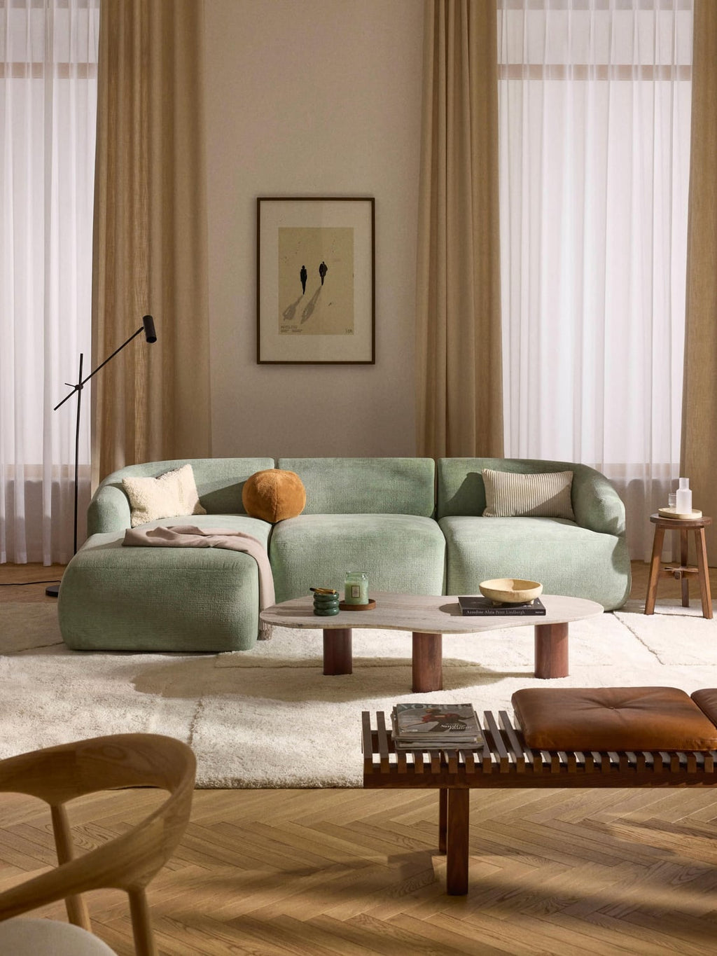Sofia Modular Corner Sofa (3-seater) — Sand Beige