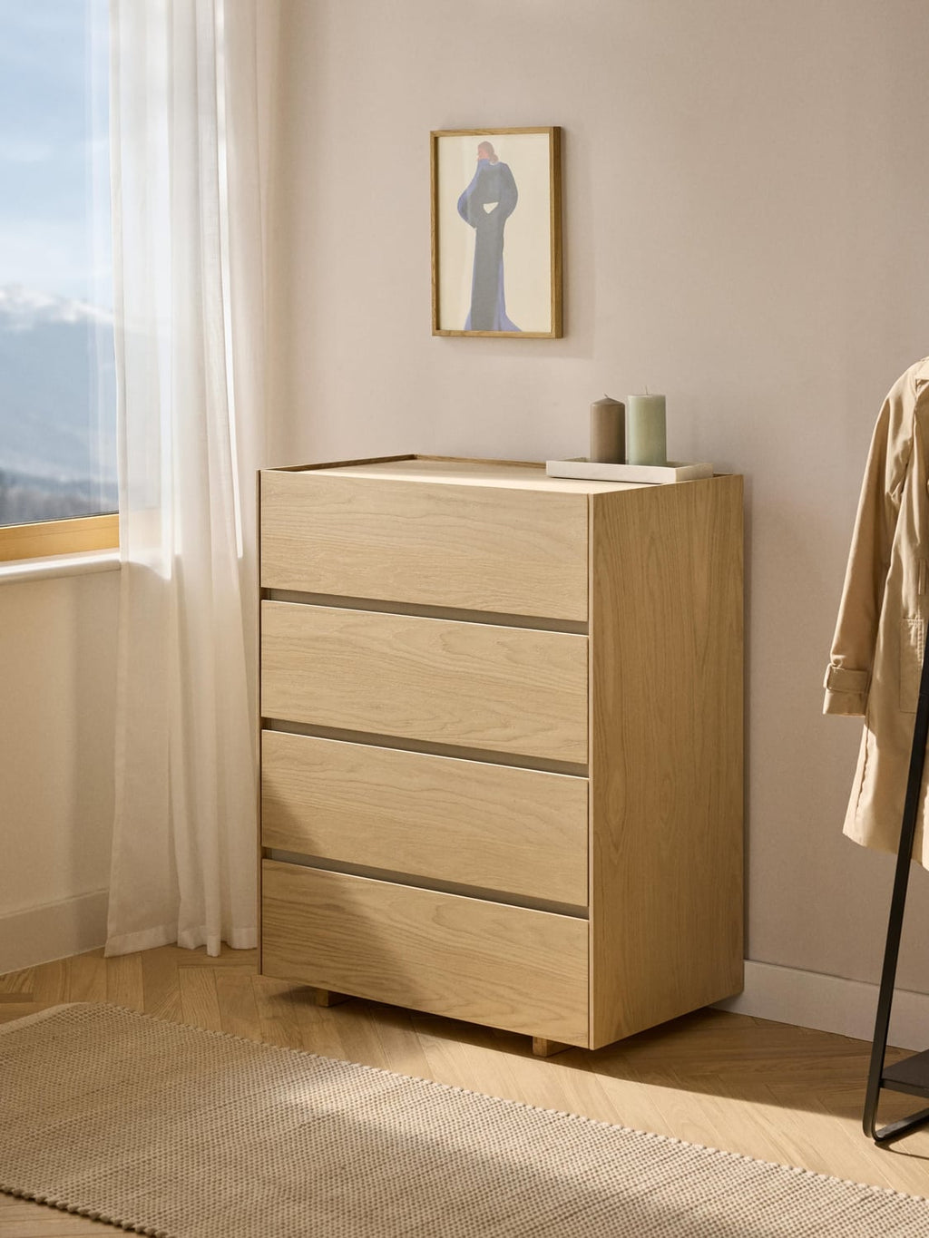 Larsen Wood-Chest of Drawers — Sand