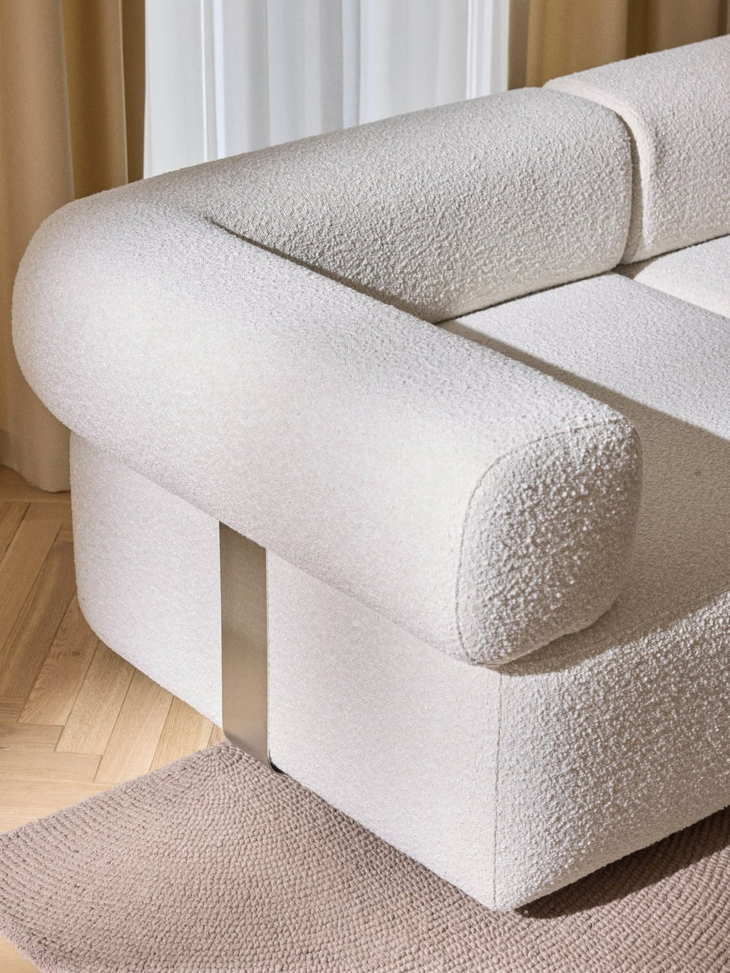 Anton Bouclé Corner Module — Light Grey