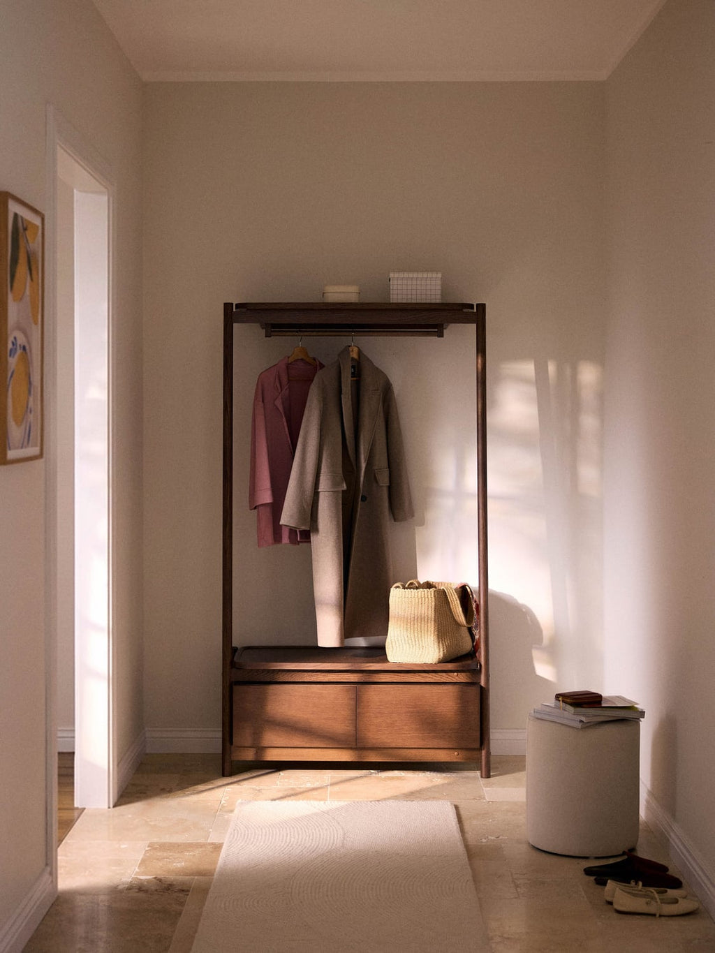 Libby Wooden Coat Stand — Olive