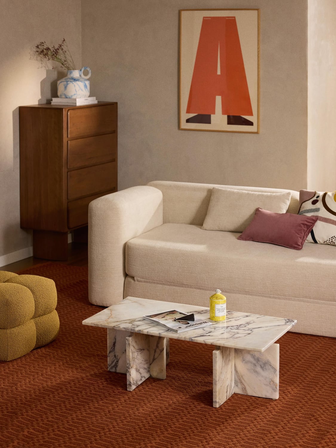 Marisa Coffee Table in Calacatta Viola Marble