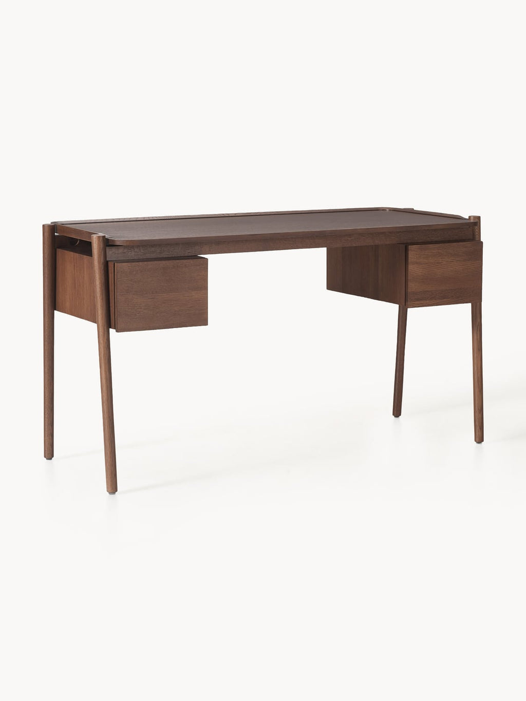Libby Wood-Desk with Drawers — Dark Grey