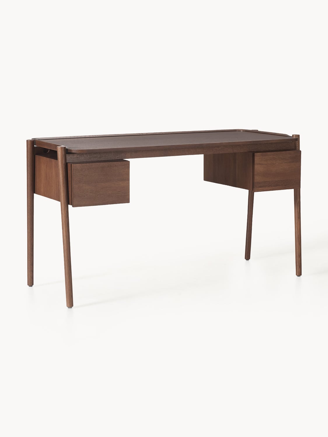 Libby Wood-Desk with Drawers — Dark Grey