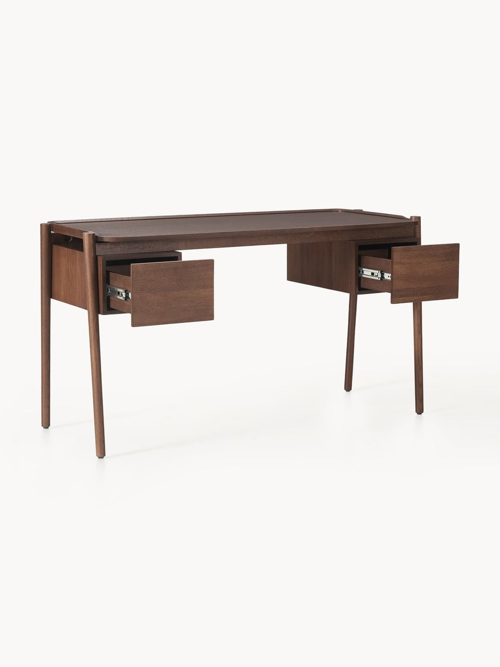 Libby Wood-Desk with Drawers — Dark Grey