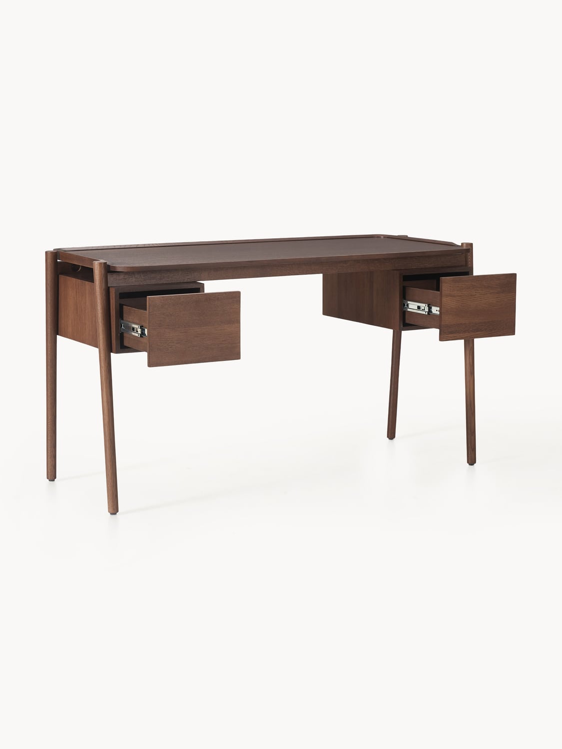 Libby Wood-Desk with Drawers — Dark Grey