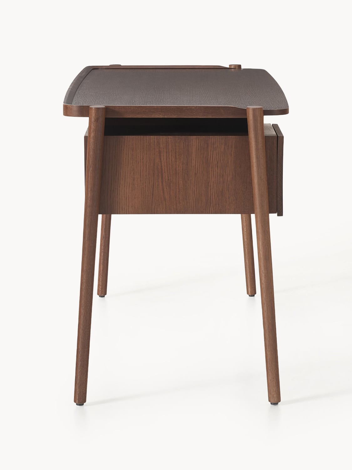 Libby Wood-Desk with Drawers — Dark Grey