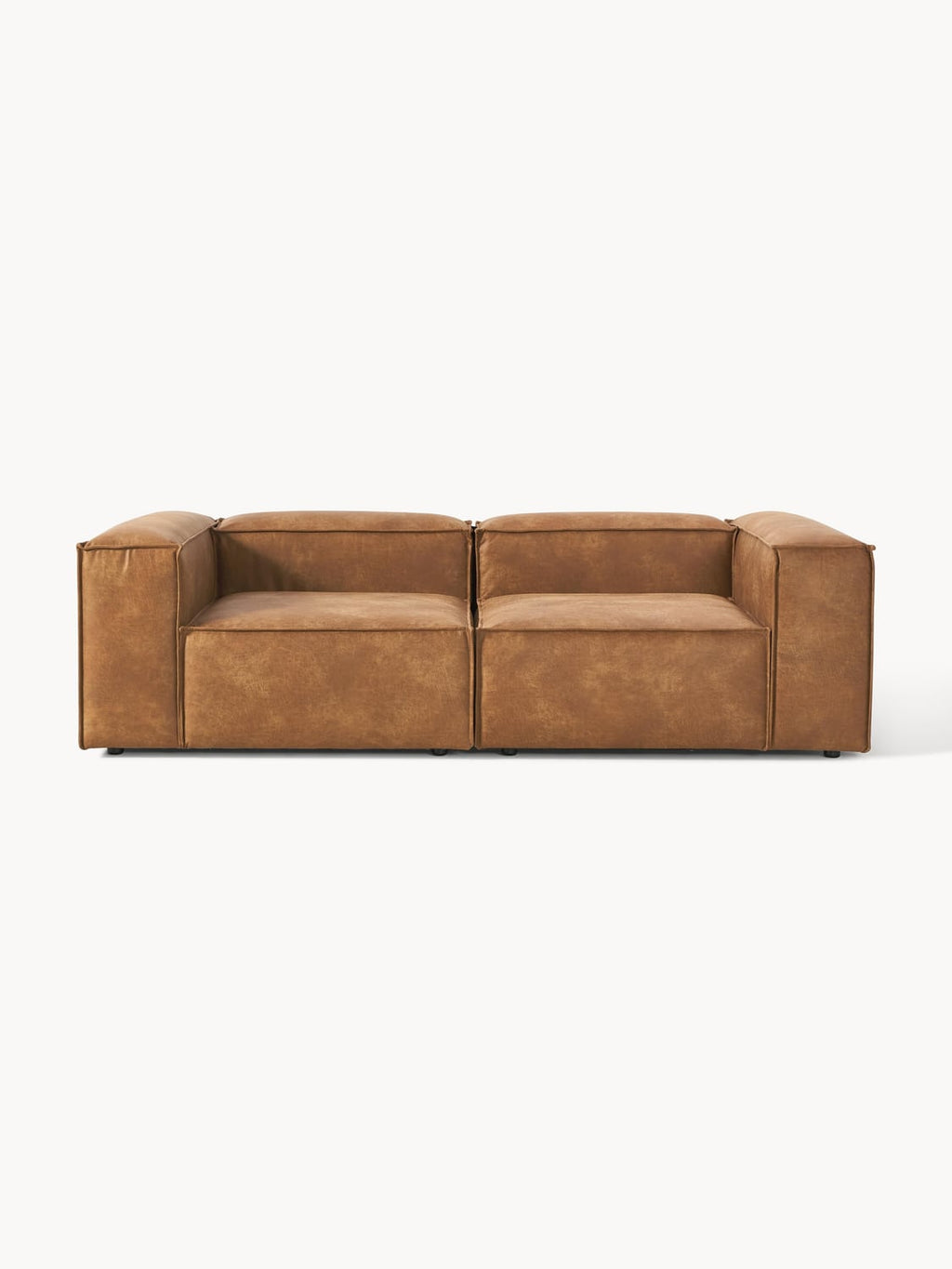 Lennon Modular Sofa (3-seater) in Leather — Terracotta