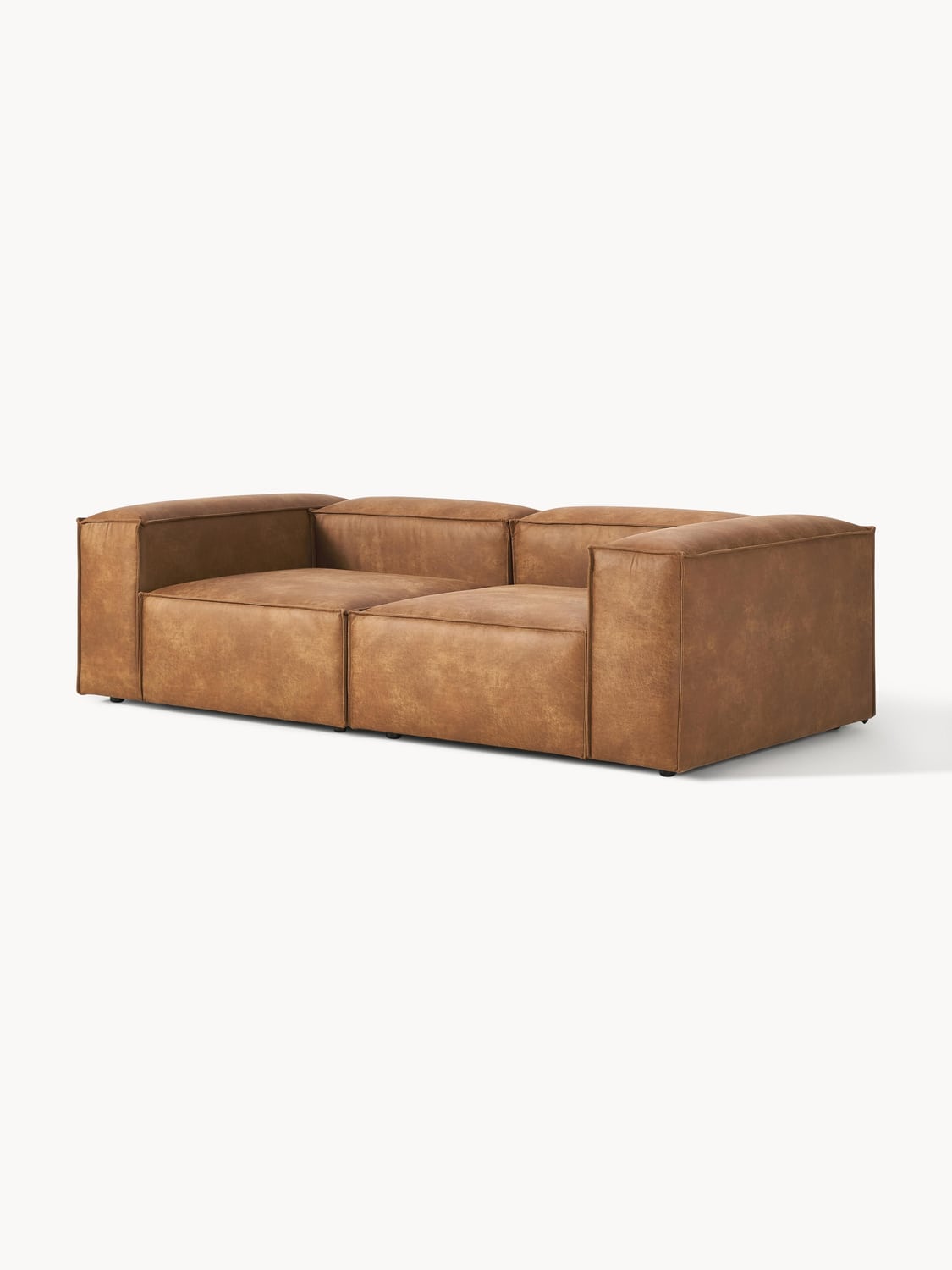 Lennon Modular Sofa (3-seater) in Leather — Terracotta