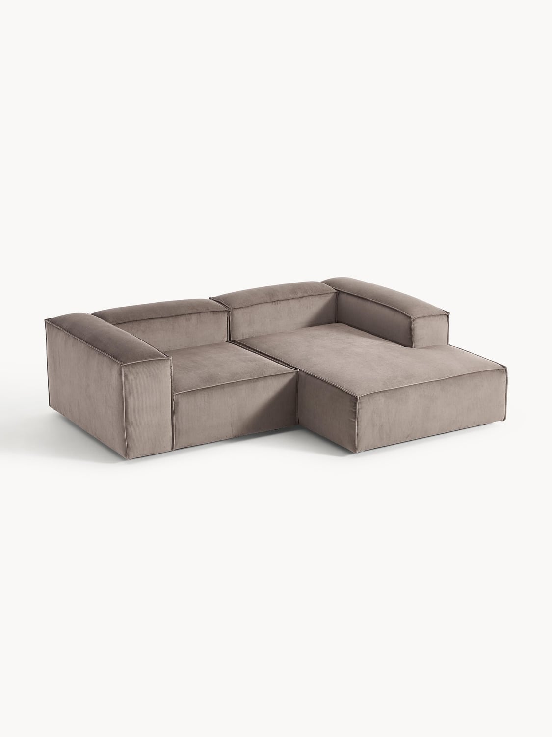 Lennon Modular Corner Sofa (2-seater) in Corduroy — Mushroom