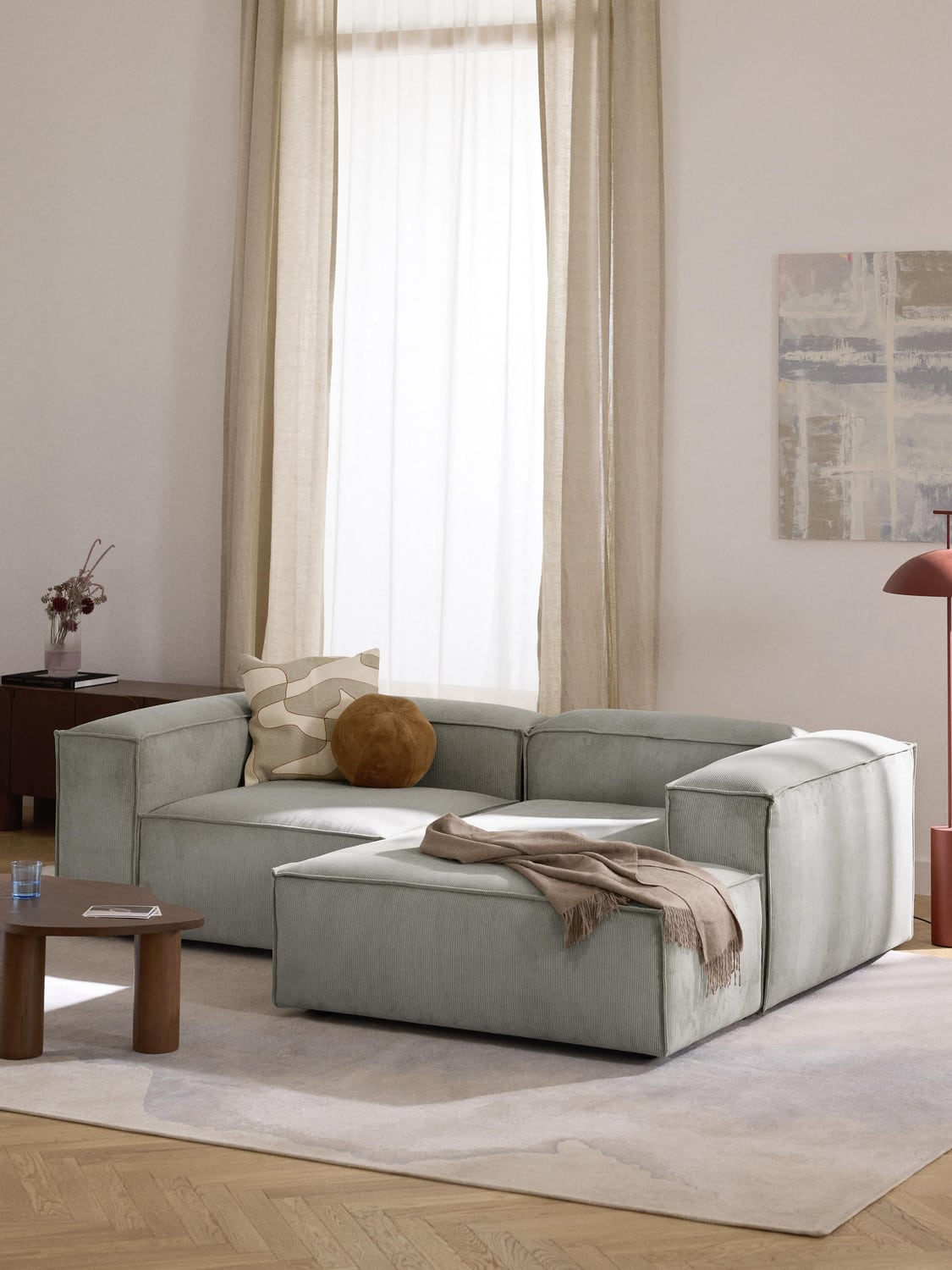 Lennon Modular Corner Sofa (2-seater) in Corduroy — Clay