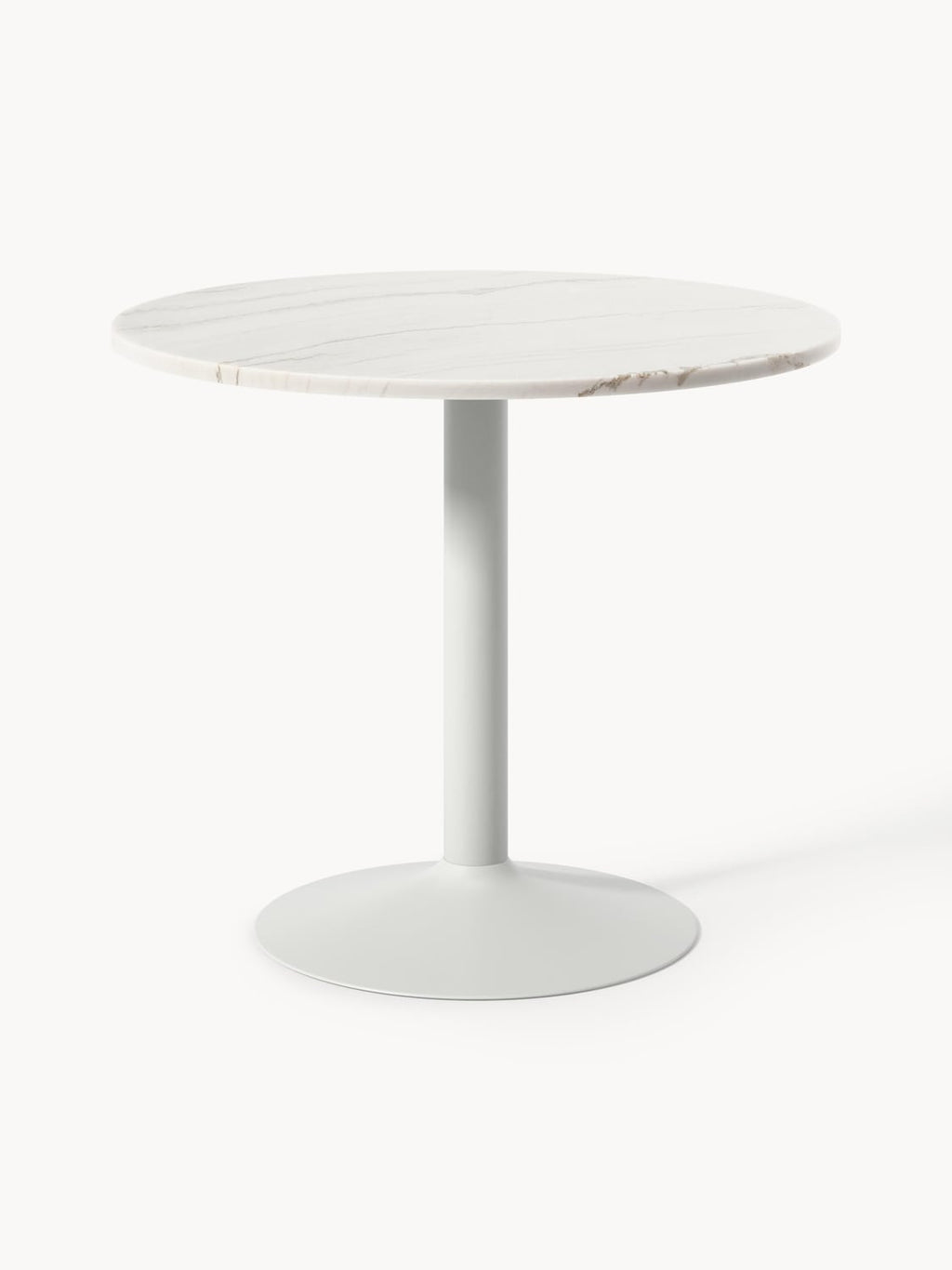 Miley Round Marble-Dining Table, Ø 90 cm — Light Grey