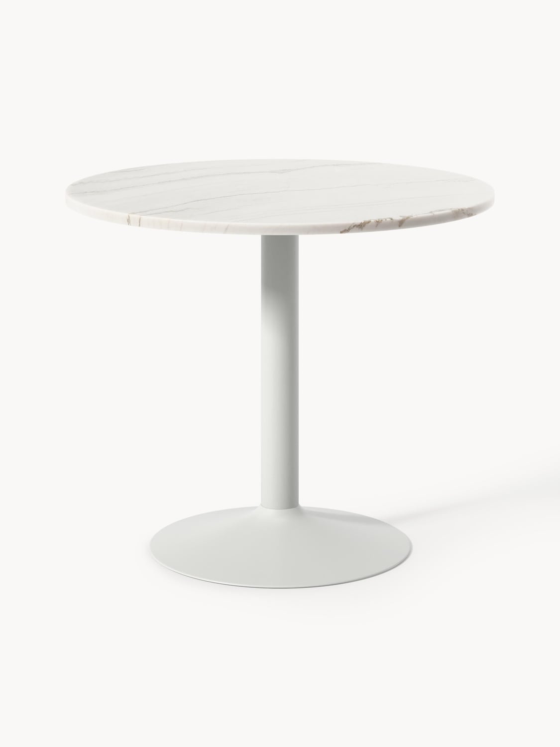 Miley Round Marble-Dining Table, Ø 90 cm — Light Grey