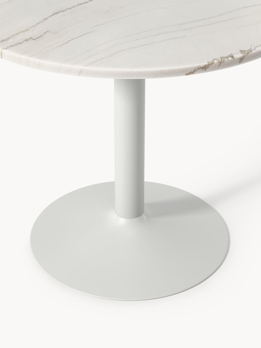 Miley Round Marble-Dining Table, Ø 90 cm — Light Grey