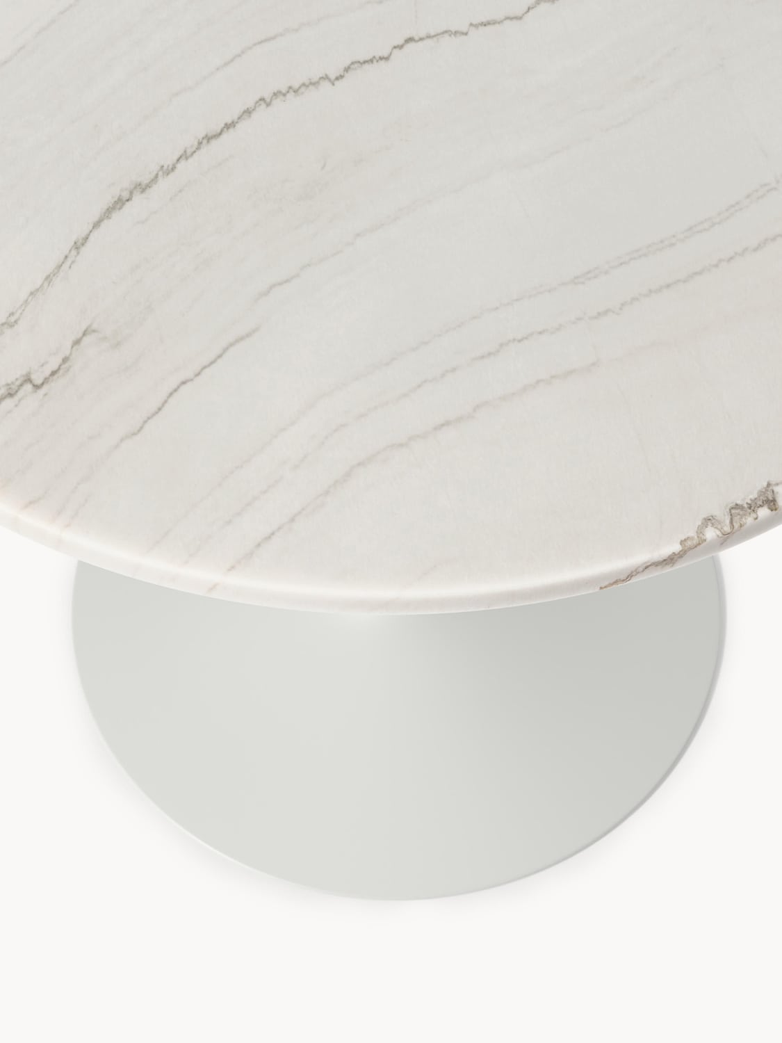 Miley Round Marble-Dining Table, Ø 90 cm — Light Grey