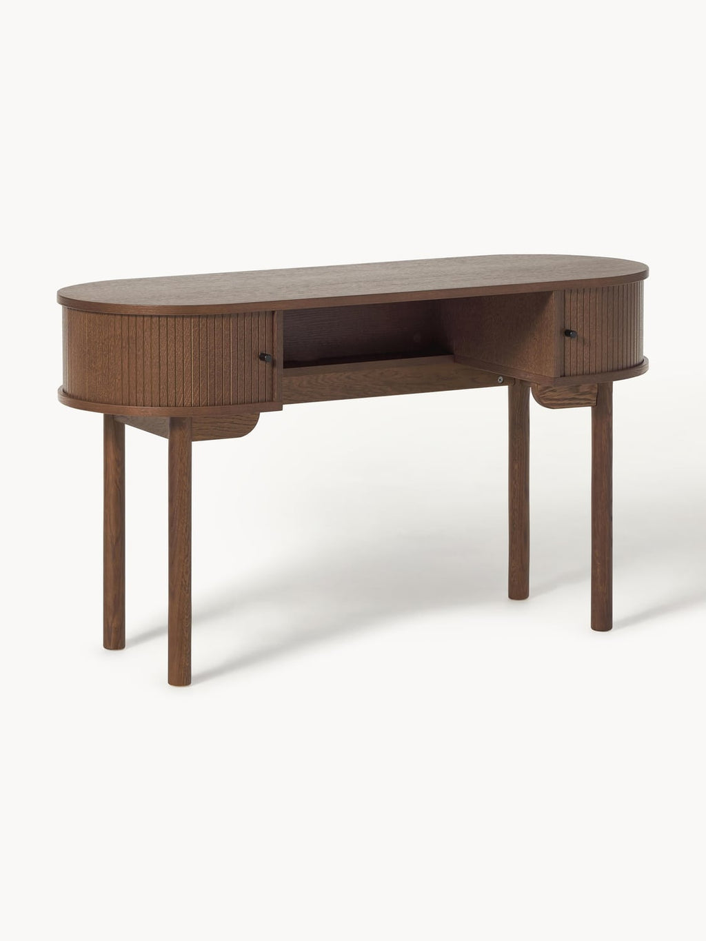 Calary Desk with Fluted Front — Warm Grey