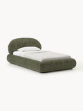Alba Single Bed in Teddy Bouclé with Storage — Taupe