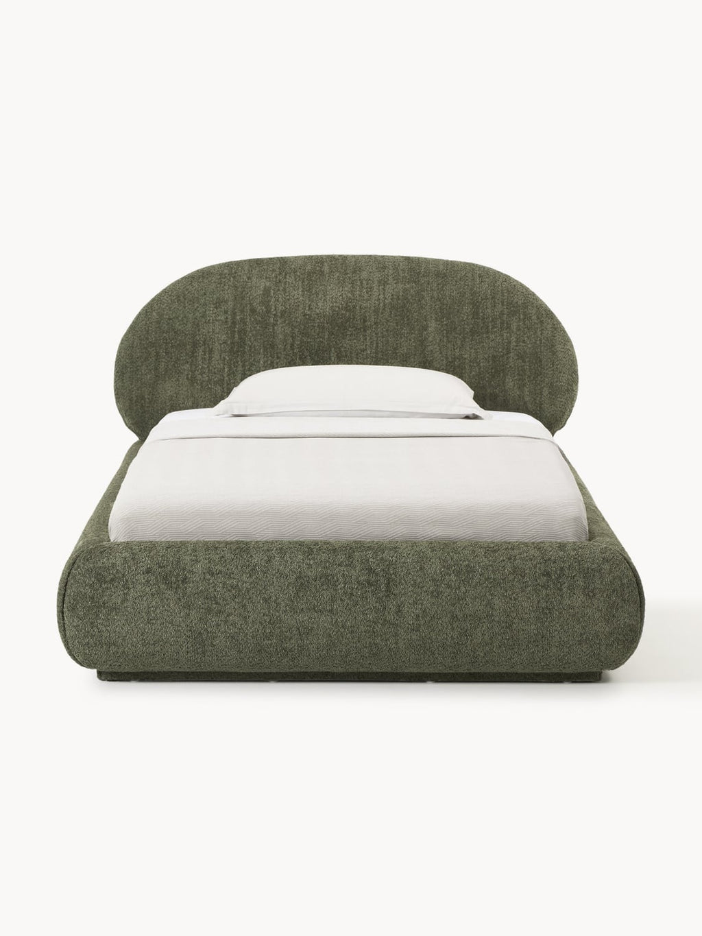 Alba Single Bed in Teddy Bouclé with Storage — Taupe