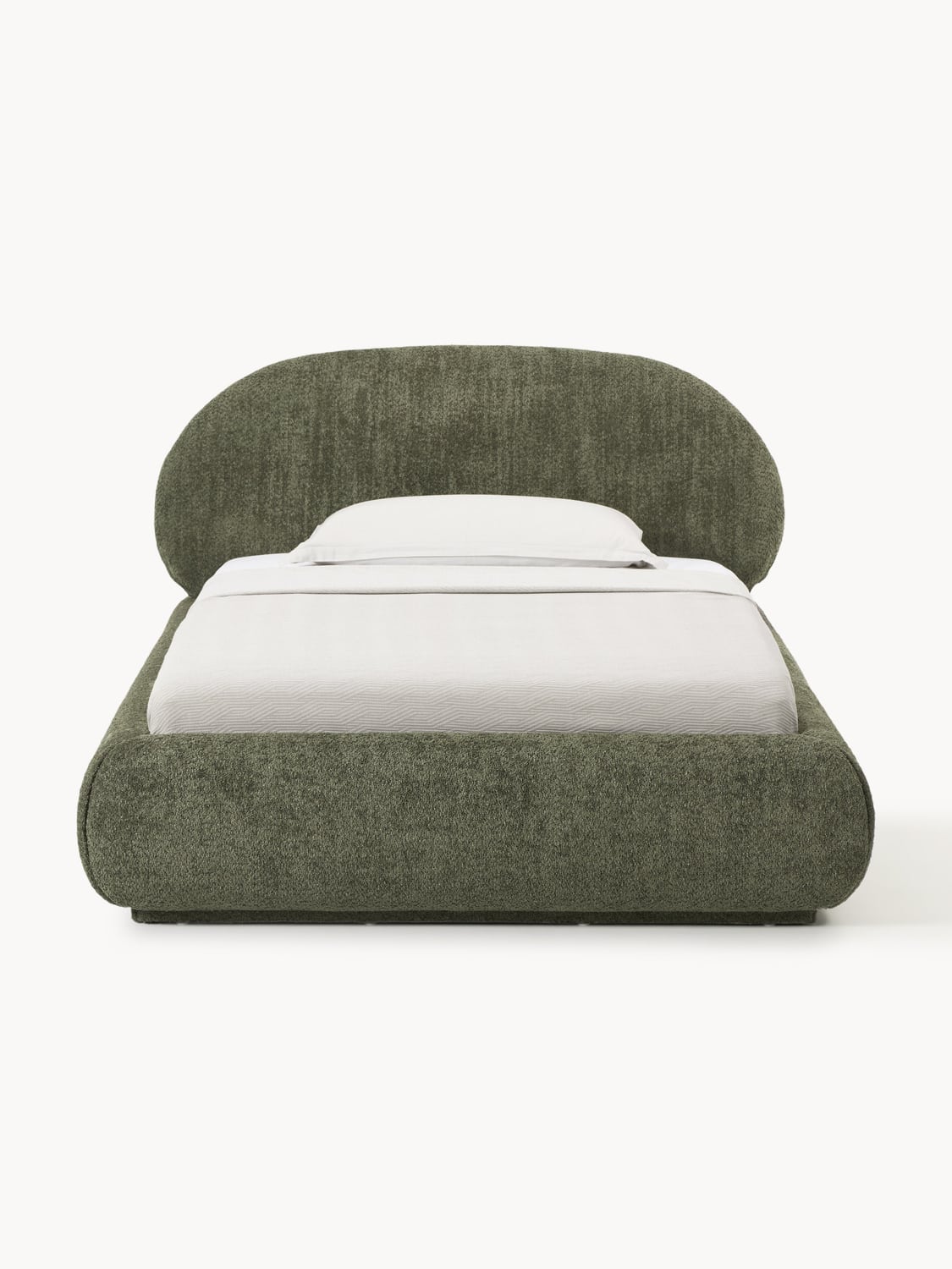Alba Single Bed in Teddy Bouclé with Storage — Taupe