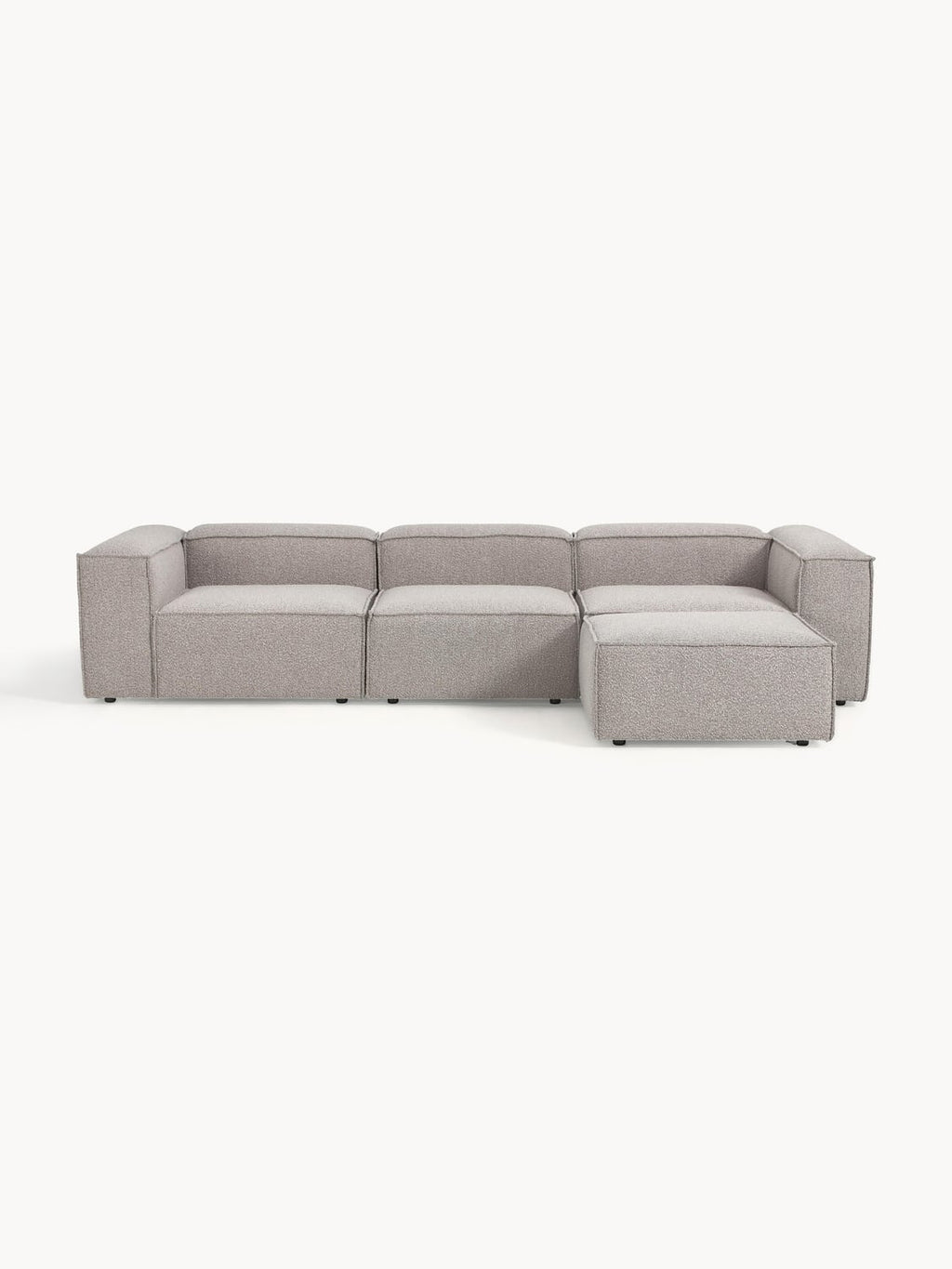 Lennon Modular Sofa (4-seater) in Bouclé with Ottoman (left/right) — Sage