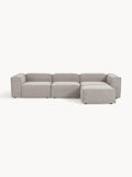 Lennon Modular Sofa (4-seater) in Bouclé with Ottoman (left/right) — Sage