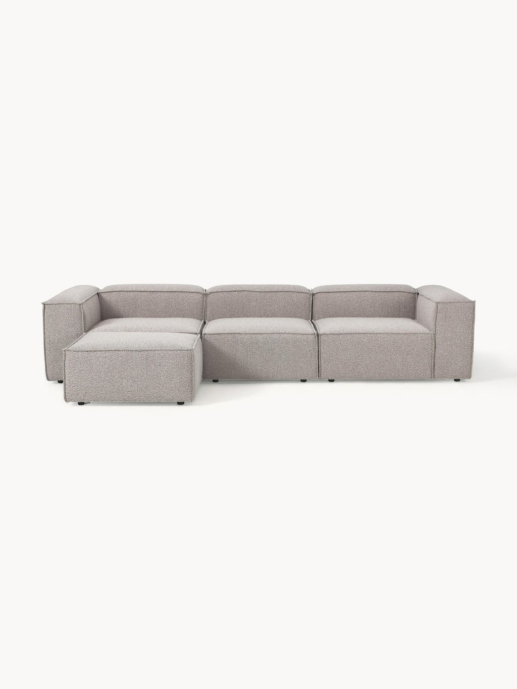 Lennon Modular Sofa (4-seater) in Bouclé with Ottoman (left/right) — Sage