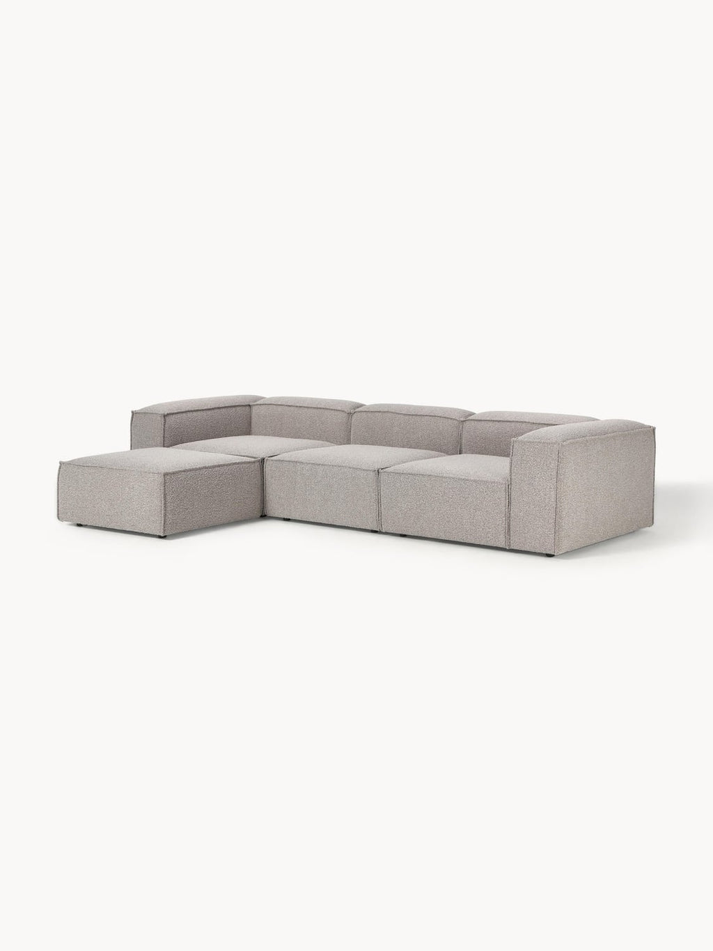 Lennon Modular Sofa (4-seater) in Bouclé with Ottoman (left/right) — Sage