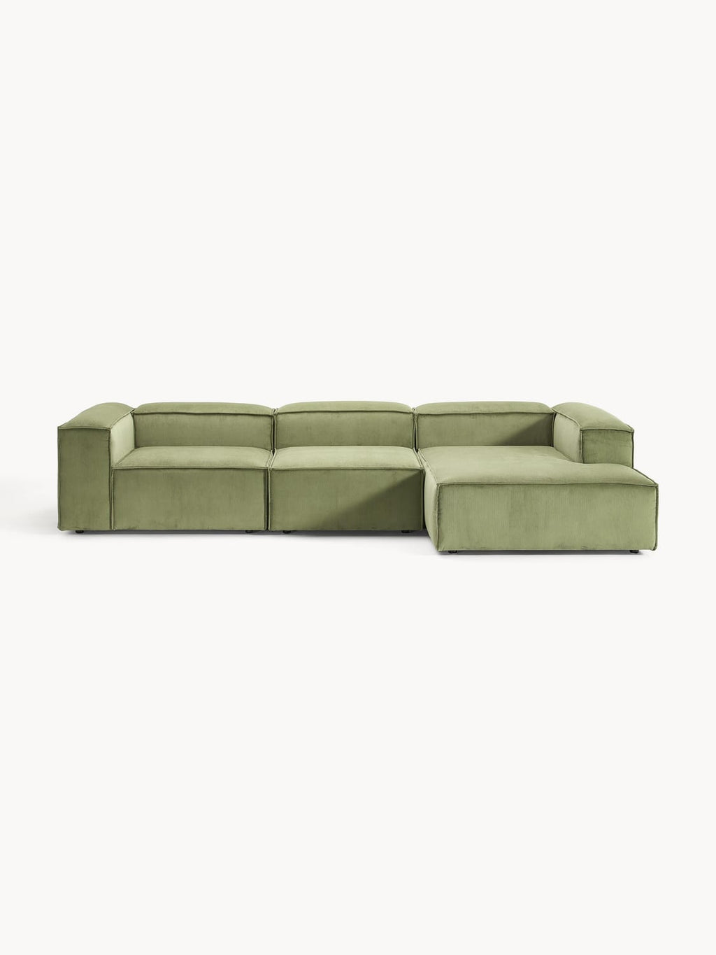 Lennon Modular Corner Sofa (4-seater) in Corduroy — Mushroom