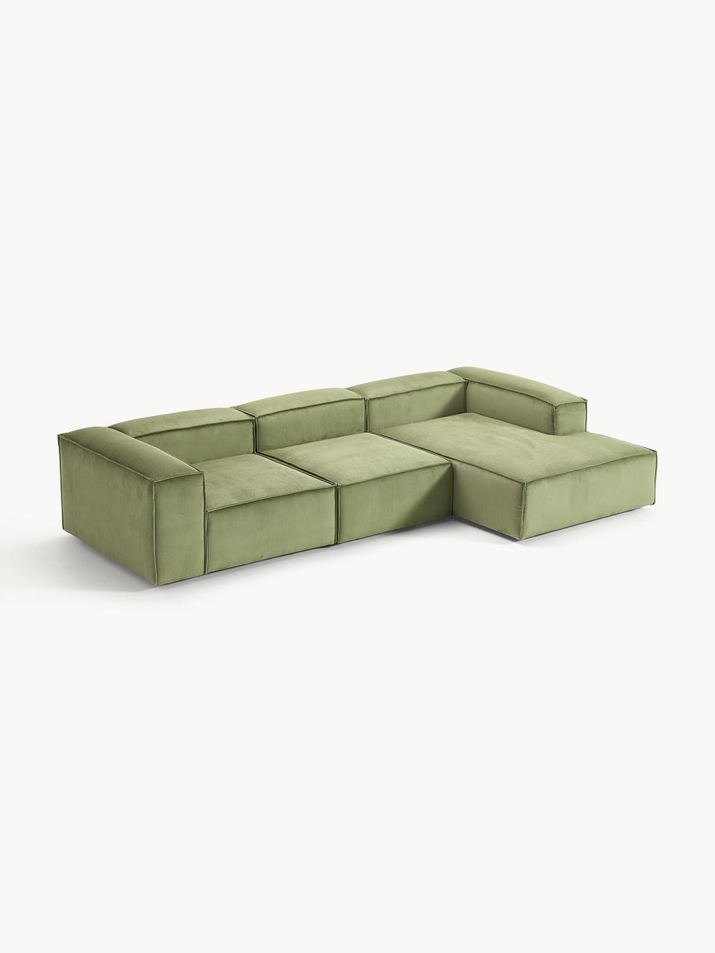 Lennon Modular Corner Sofa (4-seater) in Corduroy — Mushroom