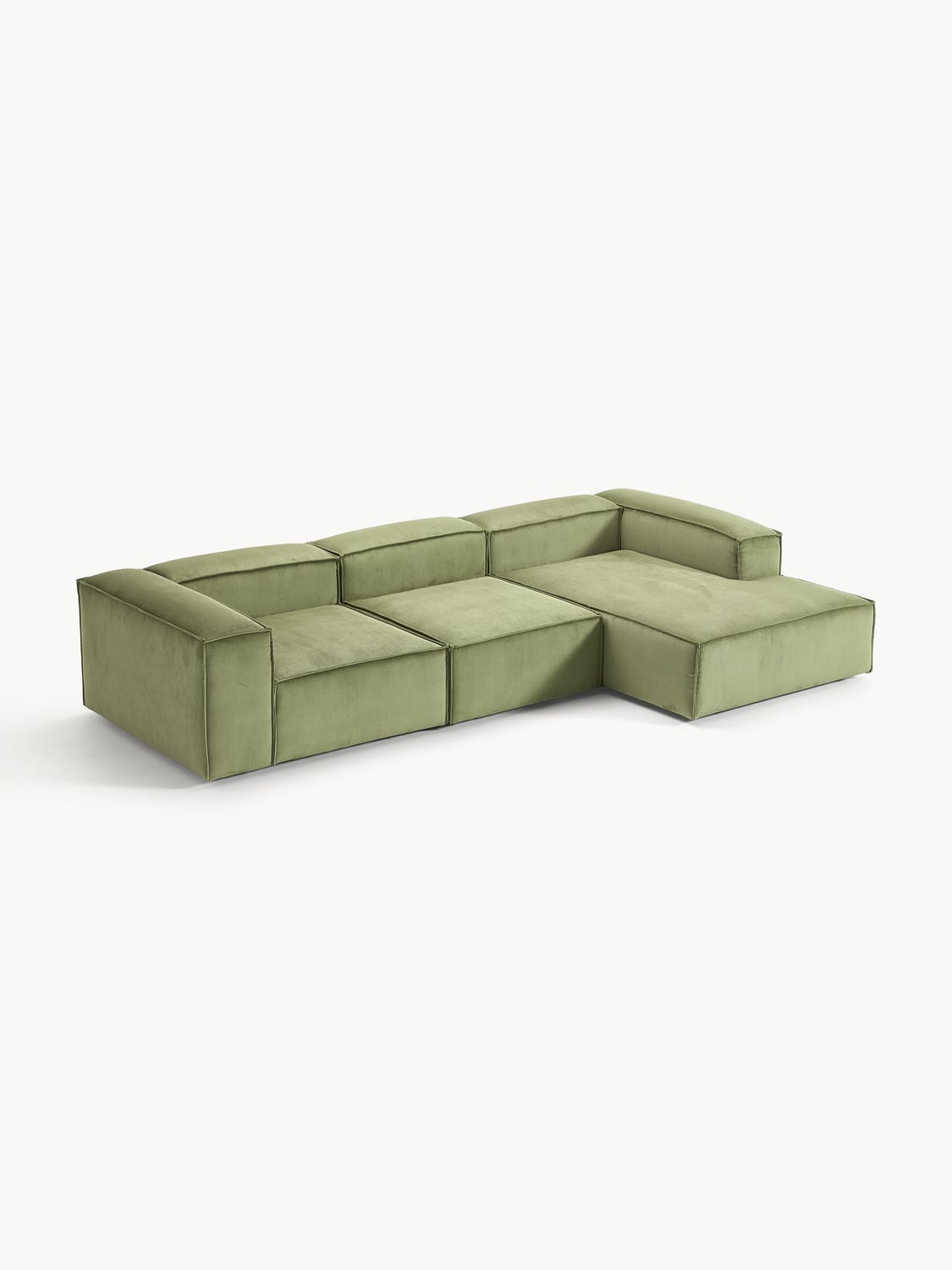 Lennon Modular Corner Sofa (4-seater) in Corduroy — Mushroom