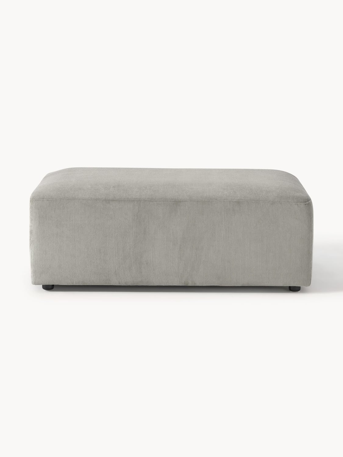 Melva XL Sofa Ottoman in Corduroy, B 116 x T 72 cm — Warm Grey