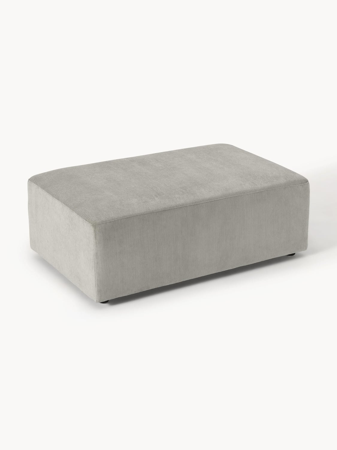 Melva XL Sofa Ottoman in Corduroy, B 116 x T 72 cm — Warm Grey