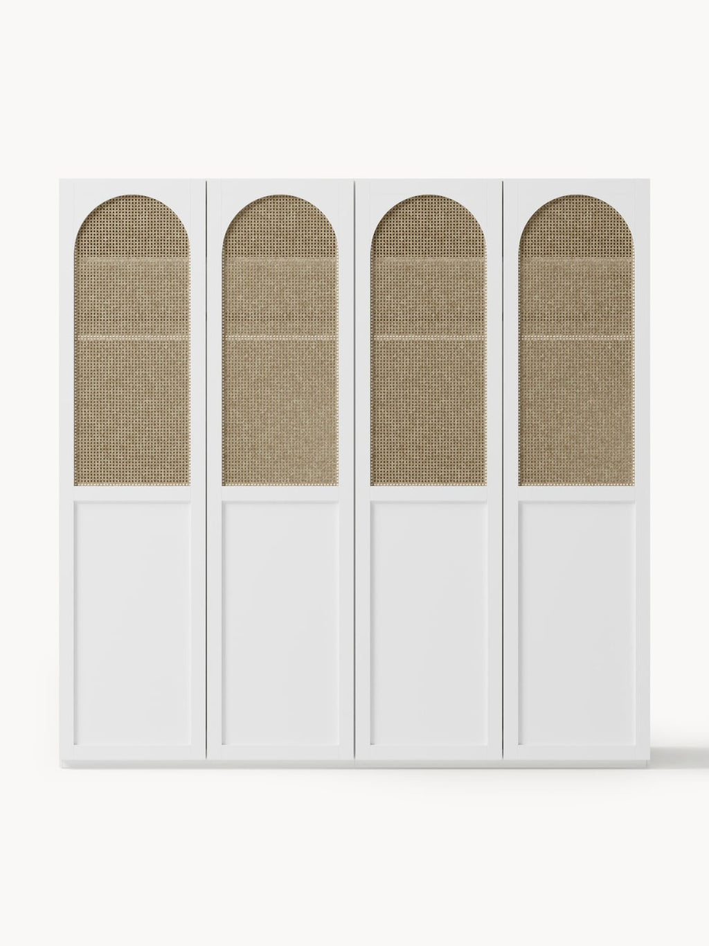 Jeanne Modular Hinged-Door Wardrobe, 200 cm Width, in various sizes — Light Grey