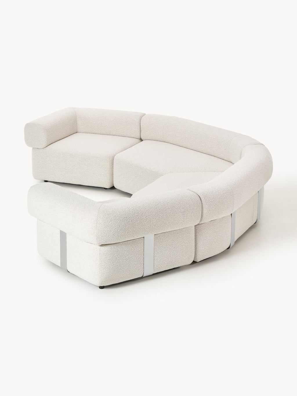 Anton Large Modular Bouclé Sofa — Light Grey