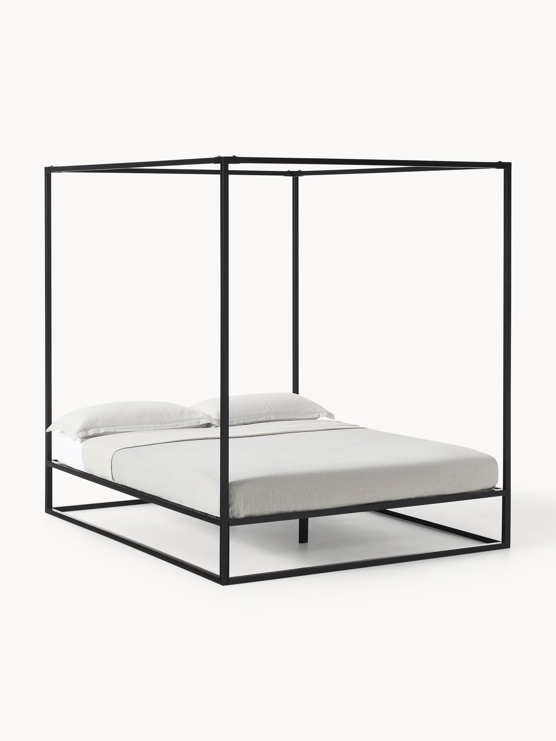 Belle Four-Poster Bed in Metal — Oatmeal