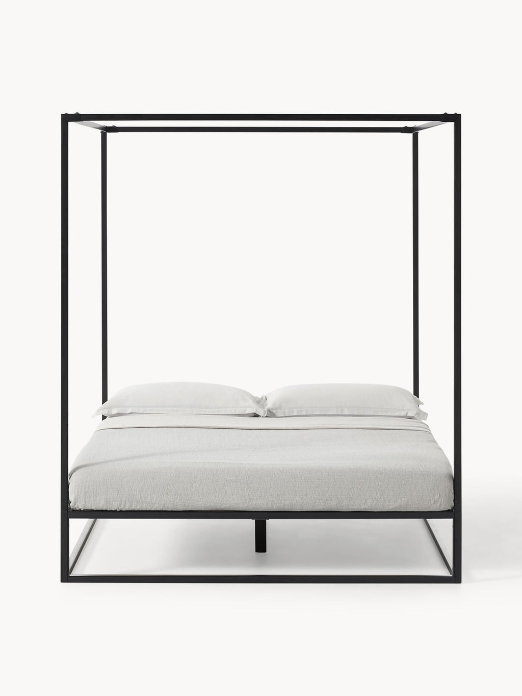 Belle Four-Poster Bed in Metal — Oatmeal