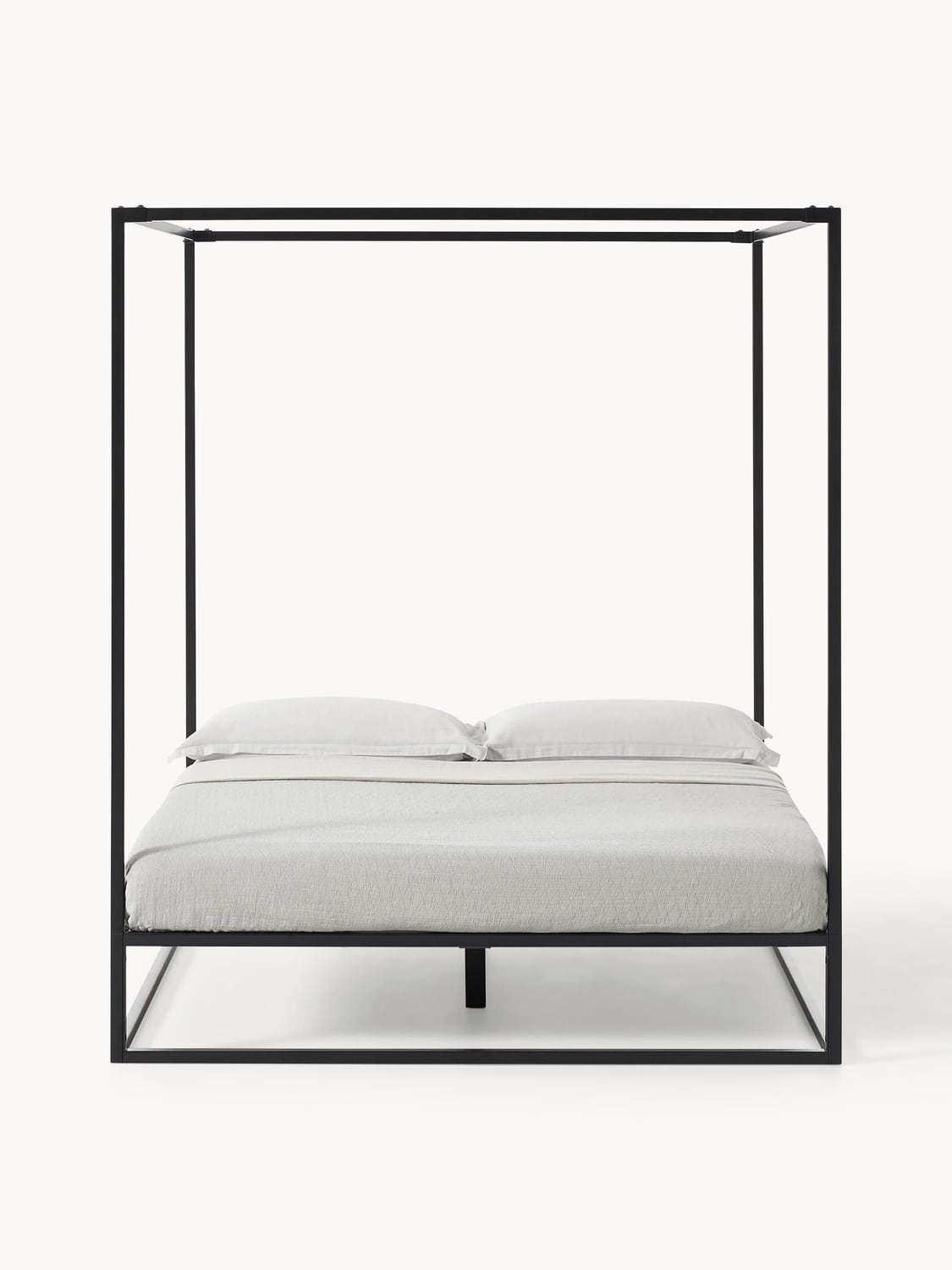 Belle Four-Poster Bed in Metal — Oatmeal