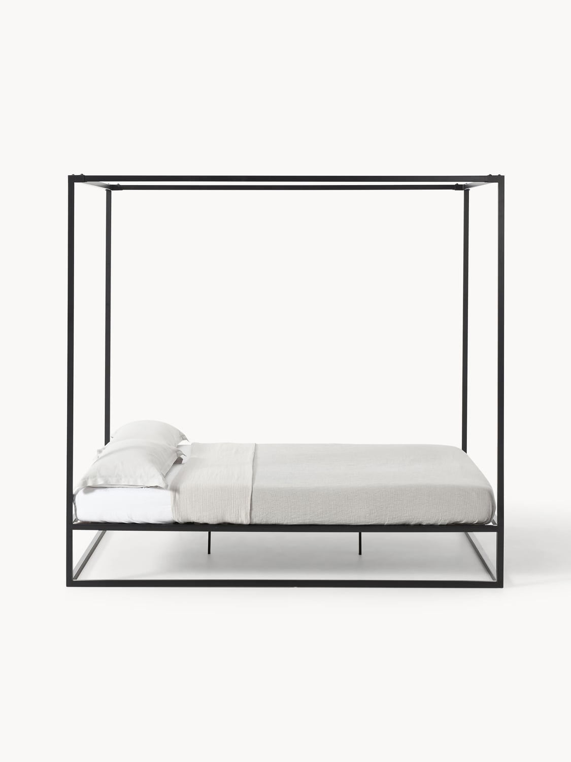 Belle Four-Poster Bed in Metal — Oatmeal