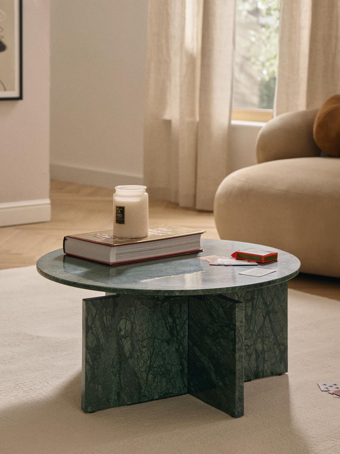 Marisa Round Coffee Table in Marble