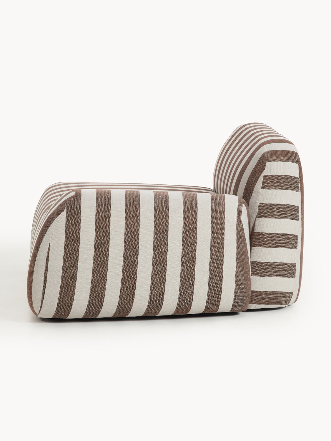 Wolke Striped Corner Module — Warm Grey