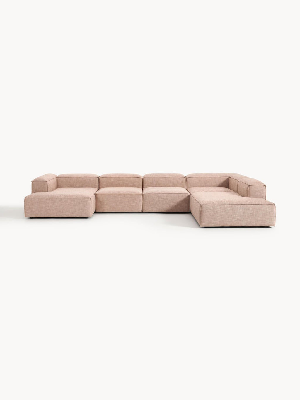 Lennon Modular XL Sofa in Linen Blend — Pink