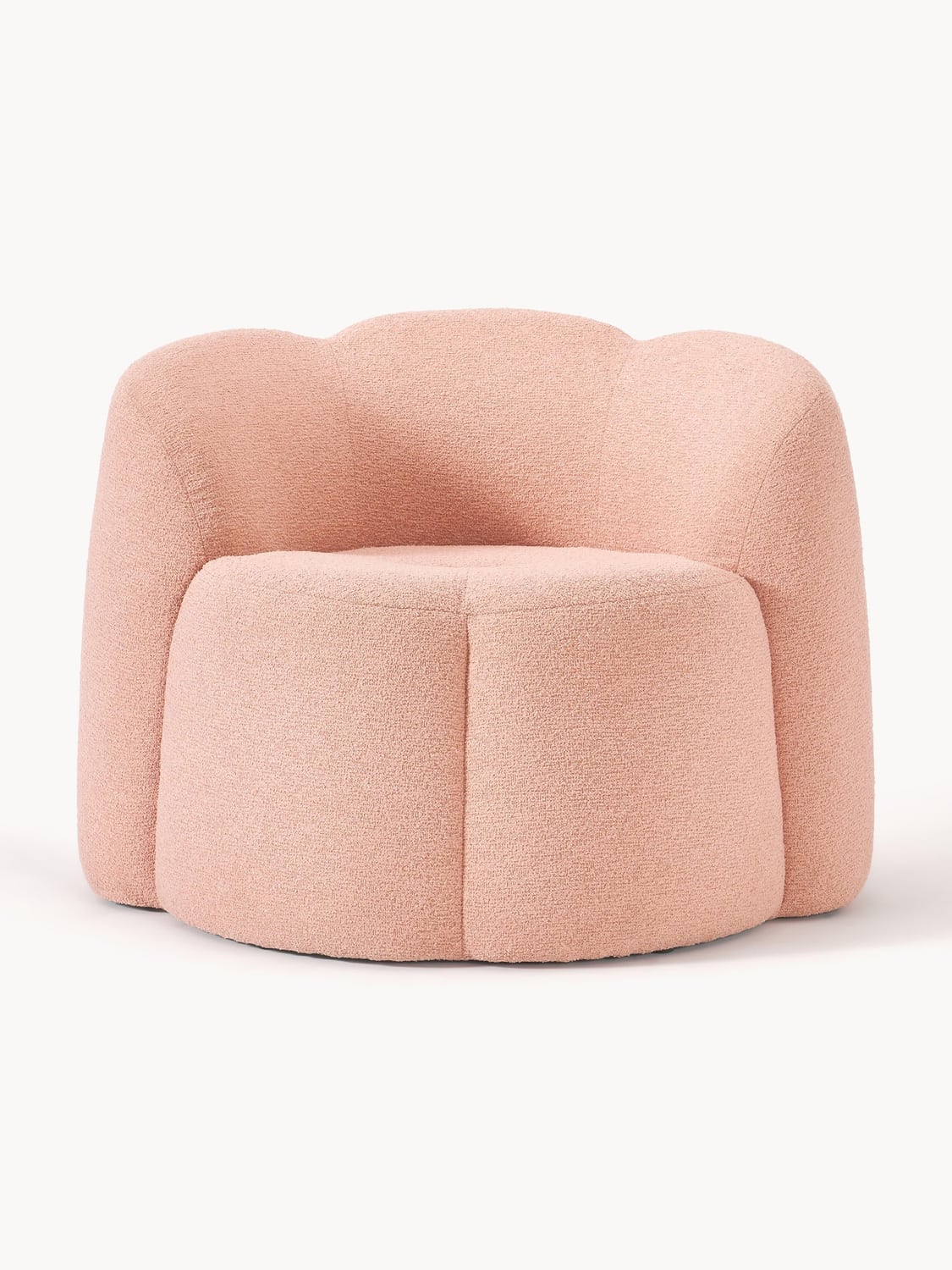 Fleur Bouclé Lounge Chair — Pink