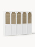 Jeanne Modular Hinged-Door Wardrobe, 250 cm Width, in various sizes — Light Grey