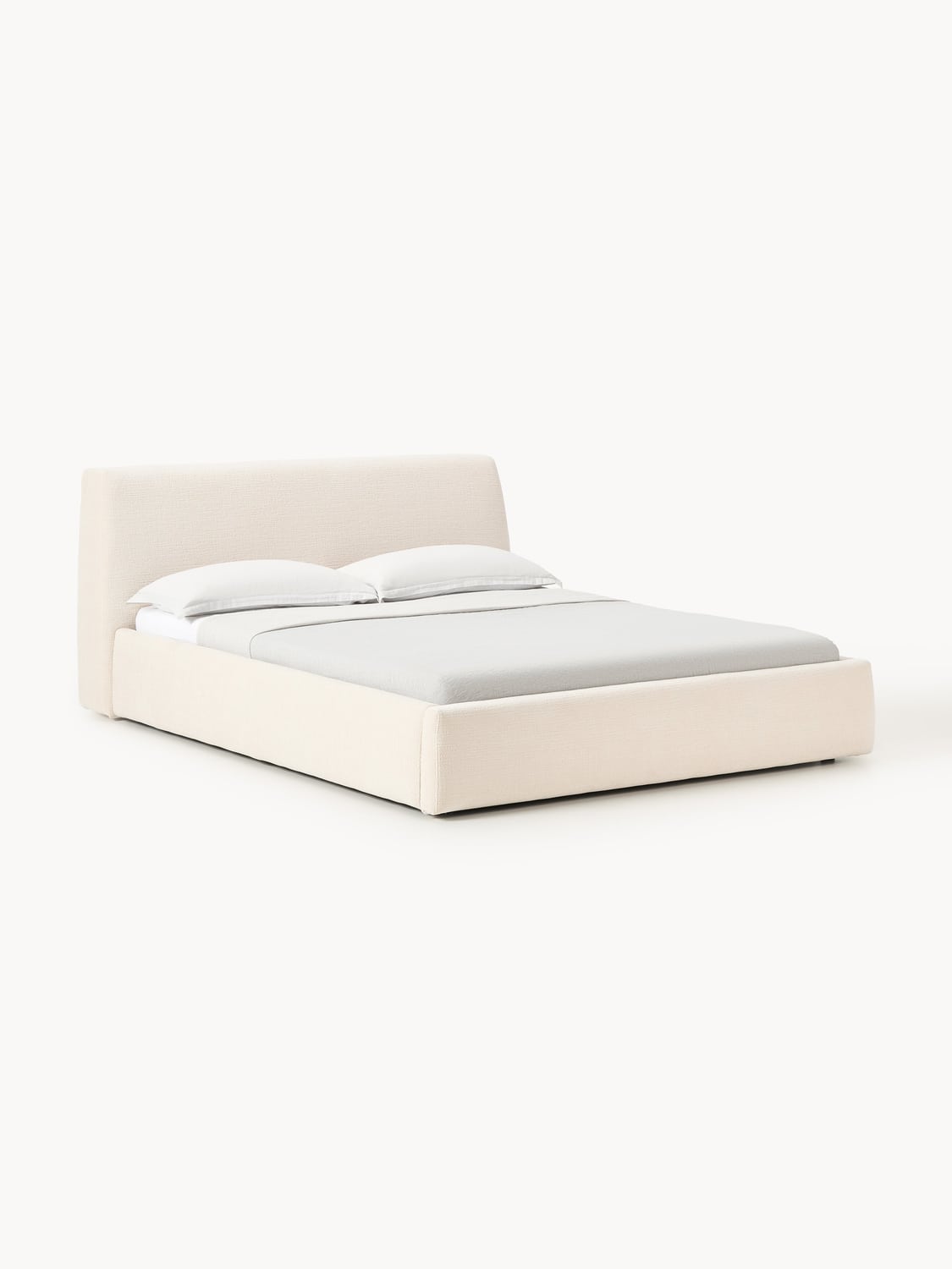 Cloud Upholstered Bed with Storage — Off-White