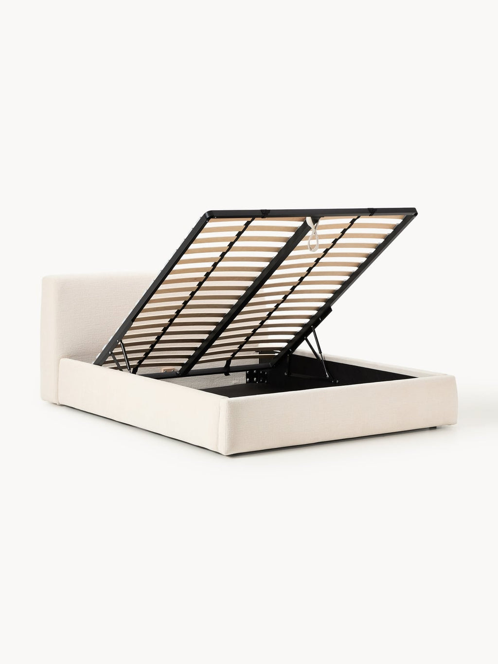 Cloud Upholstered Bed with Storage — Off-White