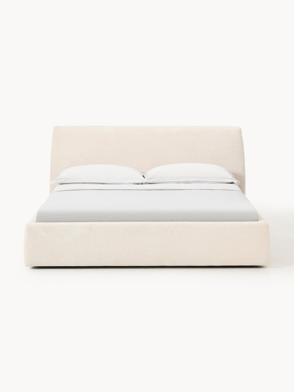 Cloud Upholstered Bed with Storage — Off-White