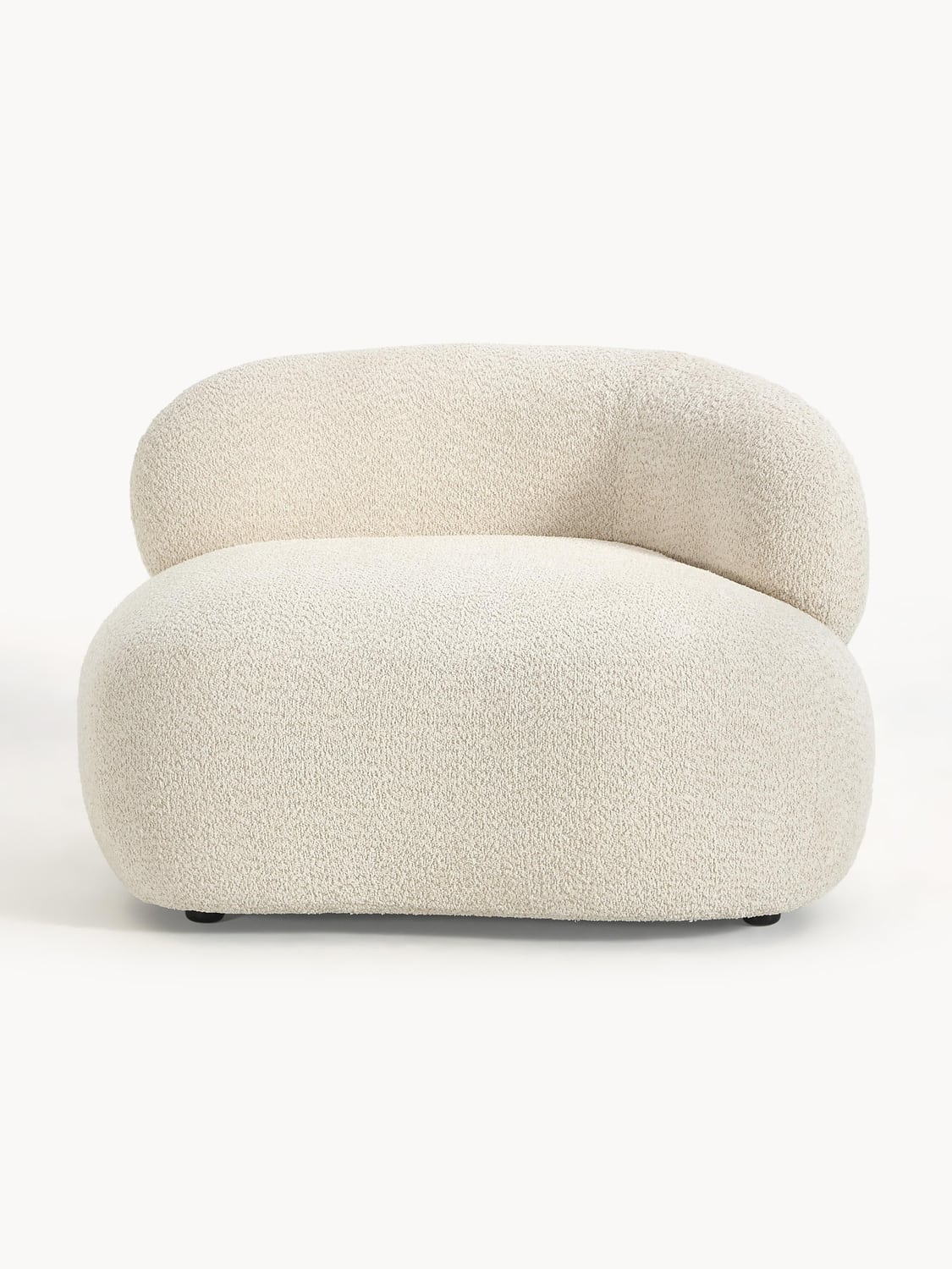 Alba Lounge Chair in Teddy Bouclé — Light Grey