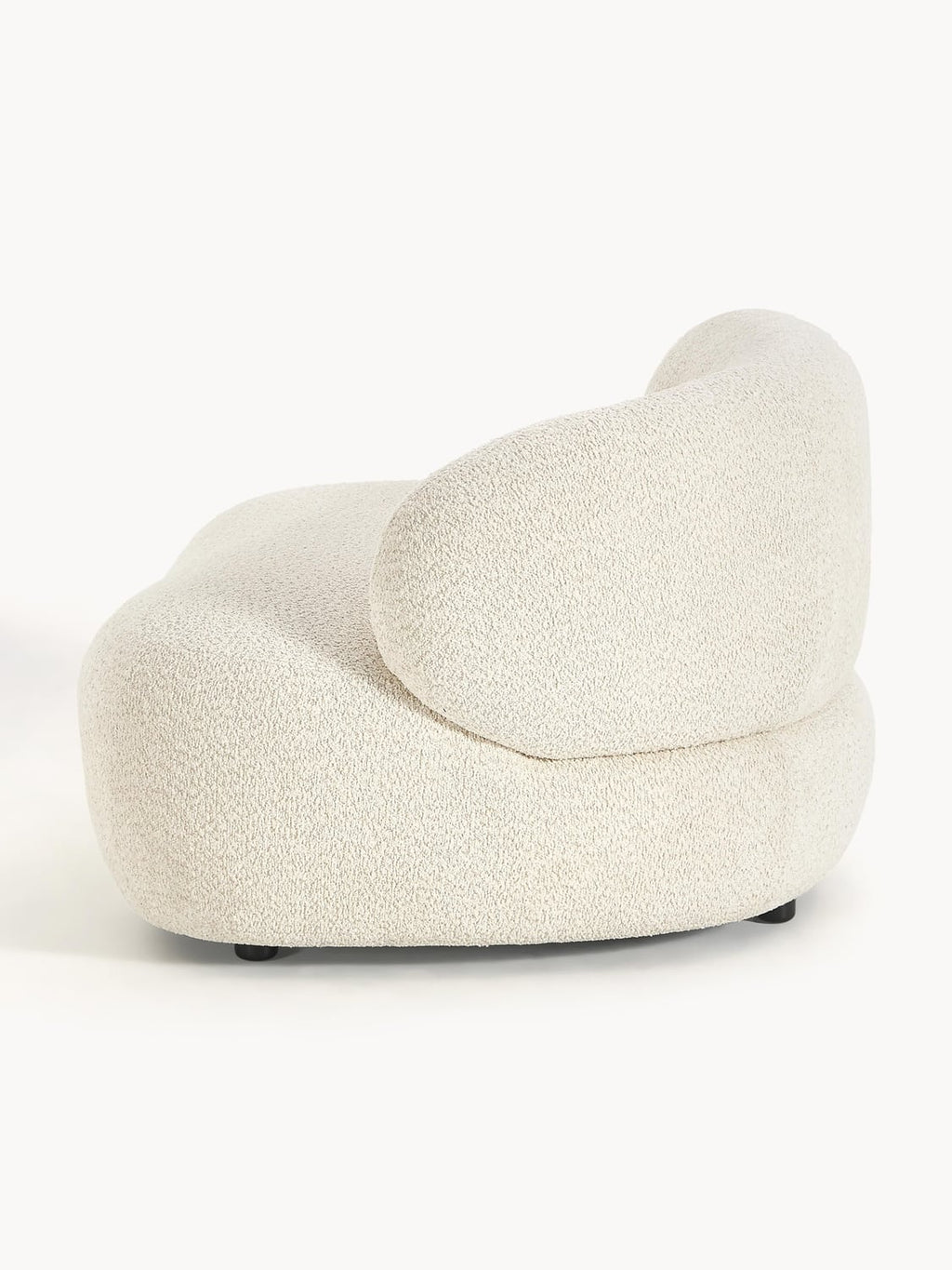 Alba Lounge Chair in Teddy Bouclé — Light Grey