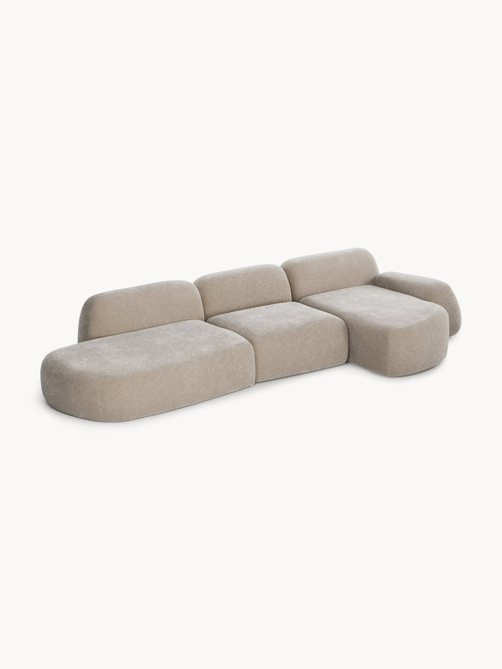 Wolke Modular Corner Sofa (4-seater) with Chaise Longue — Oatmeal
