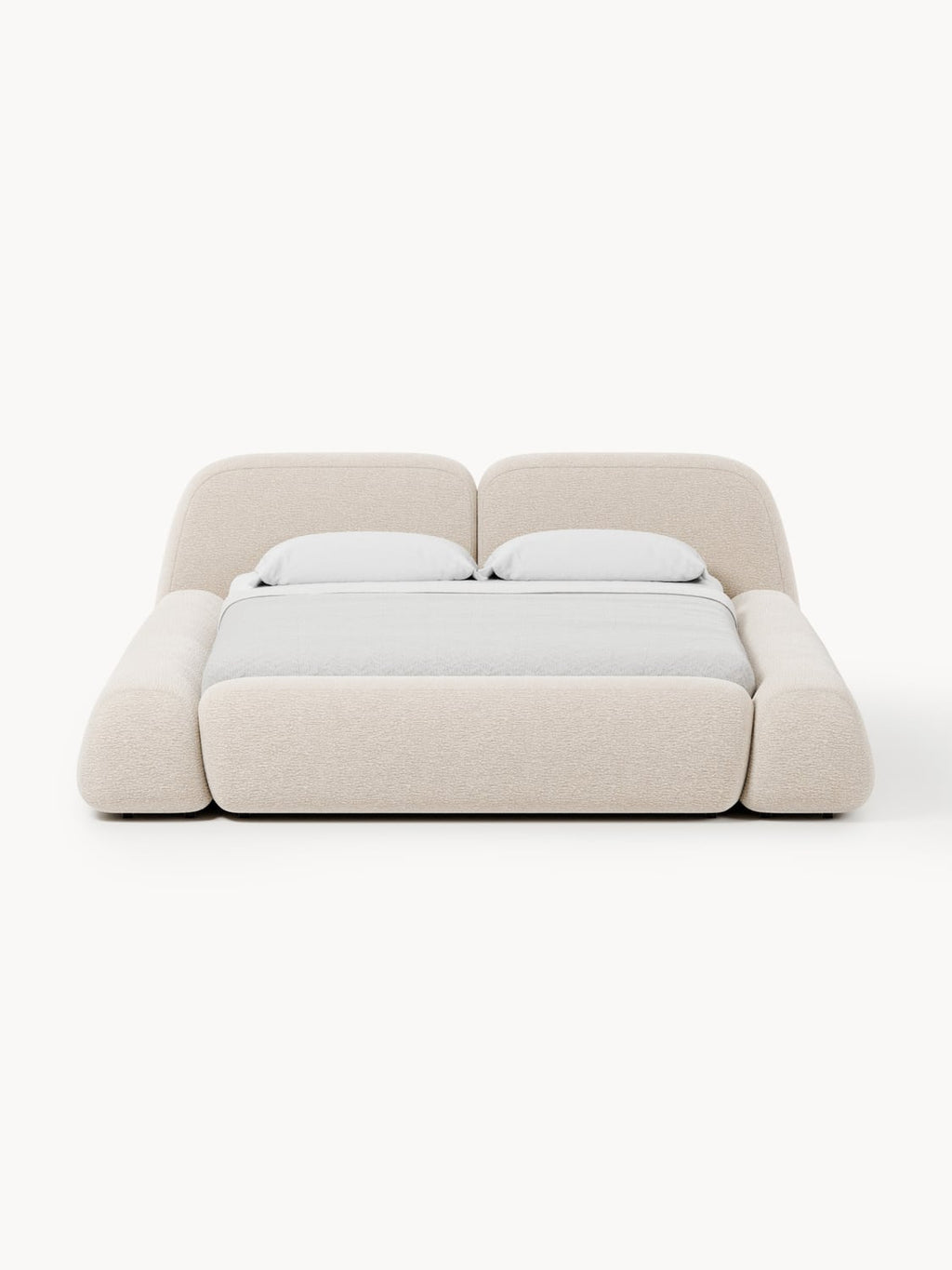 Wolke Upholstered Bed — Light Grey